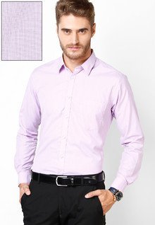 Andrew Hill Smart Purple Full Sleeve Formal Shirt With White Collar Band men