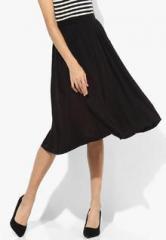 Annabelle By Pantaloons Black Solid Flared Skirt women