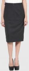 Annabelle By Pantaloons Dark Grey Solid Skirts women