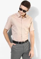 Arrow Beige Solid Regular Fit Formal Shirt men