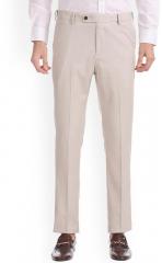 Arrow Beige Tapered Fit Self Design Formal Trouser men