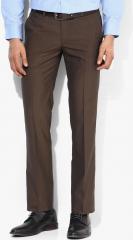 Arrow Brown Slim Fit Formal Trousers men