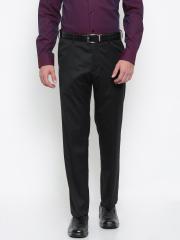 Arrow Charcoal Grey Smart Regular Fit Solid Formal Trousers men