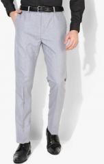 Arrow Grey Self Design Regular Fit Formal Trouser men
