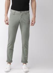 Arrow Men Grey Slim Fit Solid Regular Trousers