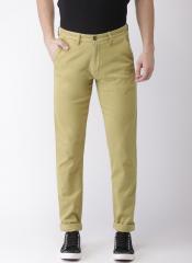 Arrow Men Khaki Slim Fit Solid Regular Trousers