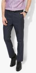 Arrow Navy Blue Solid Regular Fit Formal Trouser men