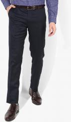 Arrow Navy Blue Solid Slim Fit Formal Trouser men