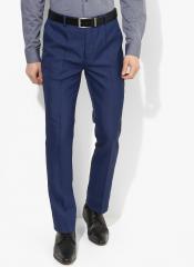 Arrow New York Blue Solid Tapered Fit Formal Trouser men