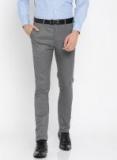 Arrow New York Grey Super Slim Fit Solid Formal Trousers men