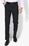 Arrow New York Navy Blue Solid Regular Fit Formal Trouser men