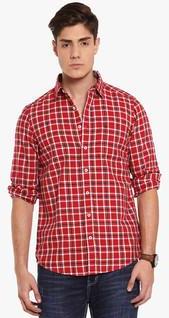 As Original By American Swan Red Checked Slim Fit Casual Shirt men