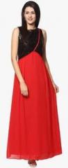 Athena Red Colored Embellished Maxi Dress women