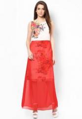 Athena Red Printed Maxi Dress women