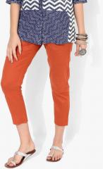 Aurelia Rust Solid Coloured Pants women