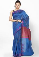 Avishi Blue Silk Blend Saree women
