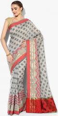 Avishi Grey Printed Saree women
