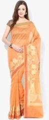 Avishi Orange Printed Saree women