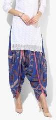 Ayaany Blue Printed Polyester Dhoti Salwar women