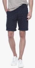 Basics Navy Blue Printed Shorts men