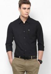 Being Human Clothing Solid Black Casual Shirt men