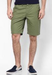 Being Human Clothing Solid Green Shorts men