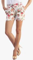 Belle Fille White Printed Shorts women
