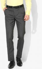 Black Coffee Charcoal Grey Solid Regular Fit Formal Trouser men