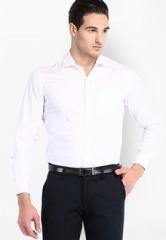 Black Coffee Solid White Formal Shirt men