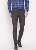 Blackberrys Charcoal Grey Sharp Fit Checked Formal Trousers men