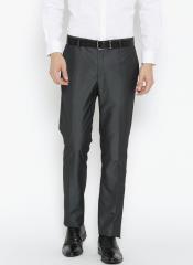 Blackberrys Charcoal Grey Solid Slim Fit Formal Trouser men