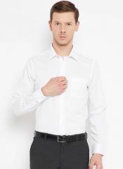 Blackberrys White Self Design Regular Fit Formal Shirt men