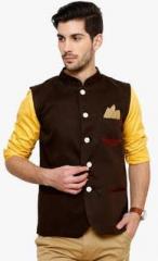 Blackbuk India Brown Smart Casual Nehru Jacket men