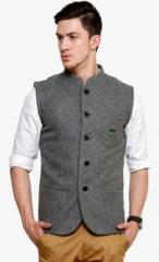 Blackbuk India Grey Solid Nehru Jacket men