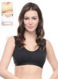 Bodycare Pack of 3 Black Solid Non Padded Sports Bra women