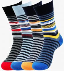 Bonjour Pack Of 4 Multicoloured Striped Socks men