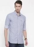 British Club Men Blue Slim Fit Self Design Casual Shirt