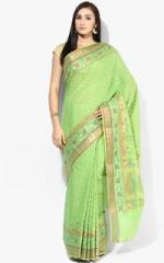 Bunkar Green Embellished Saree women