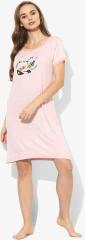 Bwitch Pink Printed Sleepwear women