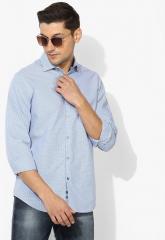 Calvin Klein Jeans Blue Self Design Regular Fit Formal Shirt men