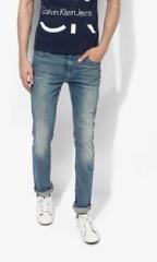 Calvin Klein Jeans Blue Washed Mid Rise Skinny Fit Jeans men