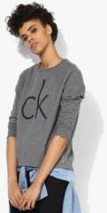 Calvin Klein Jeans Grey Printed Sweatshirt women