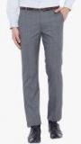 Canary London Grey Smart Checked Slim Fit Formal Trousers men