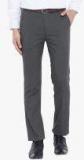 Canary London Grey Smart Solid Slim Fit Formal Trousers men