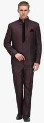 Canary London Maroon Solid Suit men