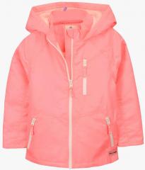 Cherry Crumble Coral Solid Winter Jacket girls