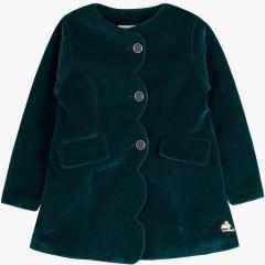 Cherry Crumble Green Solid Winter Jacket girls