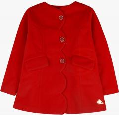 Cherry Crumble Red Solid Winter Jacket girls