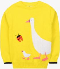 Cherry Crumble yellow Printed Sweater girls