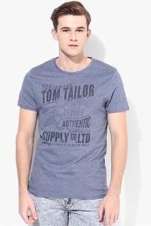 China Blue Tom Tailor Vintage Print T Shirt